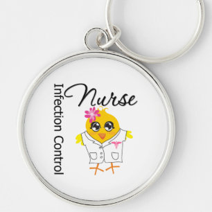 Infection Control Nurse Chick v2 Keychain