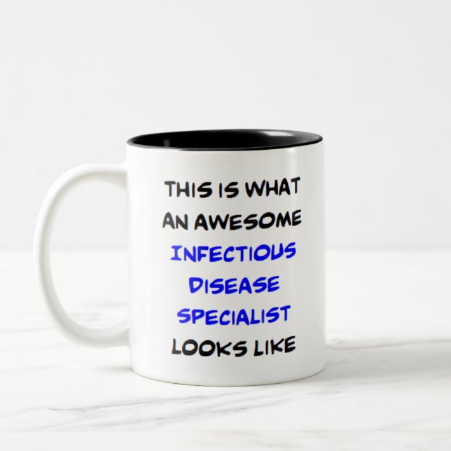 infectious disease specialist, awesome Two-Tone coffee mug (Left)