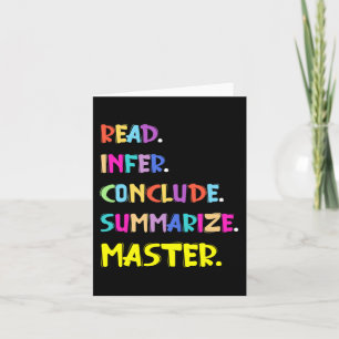 Infer Conclude Summarize Master Teachers Test Day Card