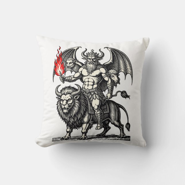 Infernal Asmodeus Throw Pillow (Front)