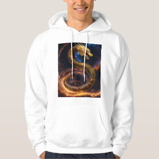 "Infernal Serpent: Hoodie with Fiery Serpent Desig