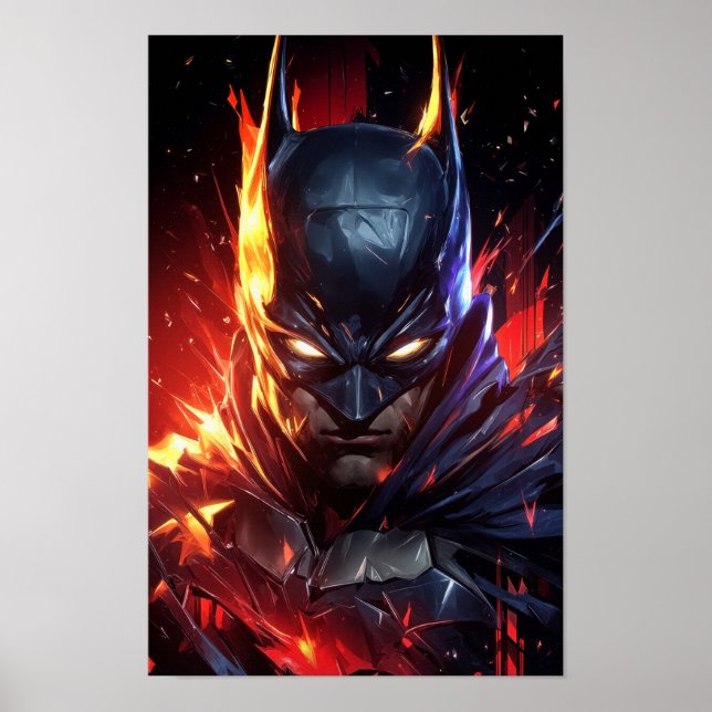 Inferno Batman Digital Art Poster (Front)