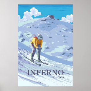 Inferno Downhill Race Murren Ski Poster