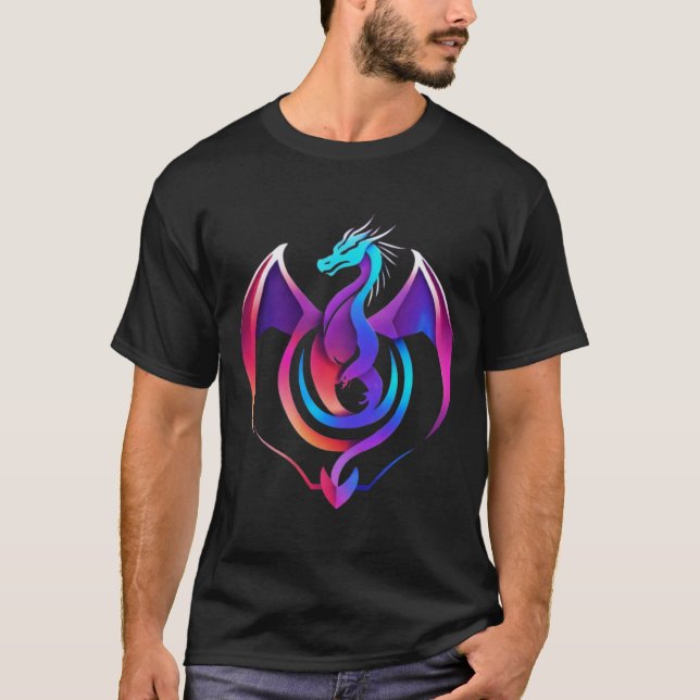 "Inferno Guardian: Majestic Dragon Tattoo Design" T-Shirt (Front)