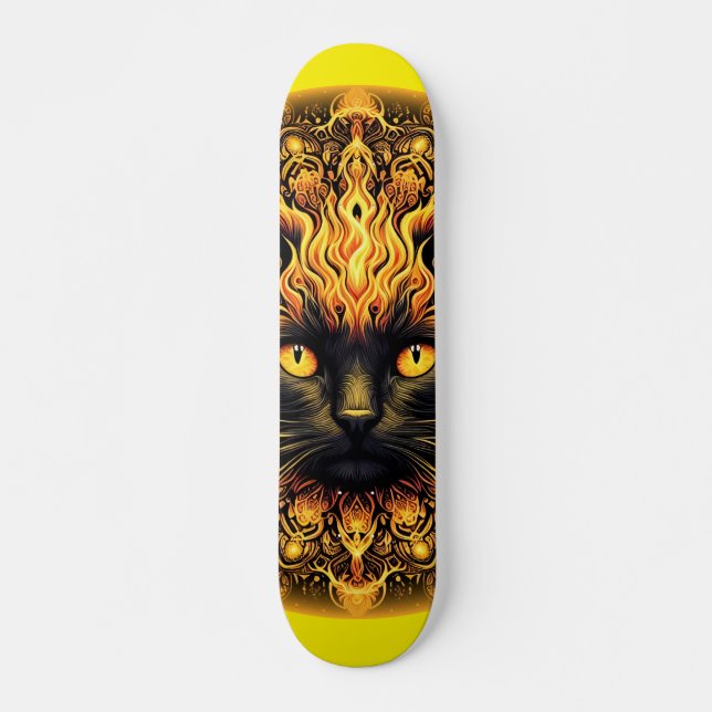 Inferno Kitty Mandala Skateboard (Front)