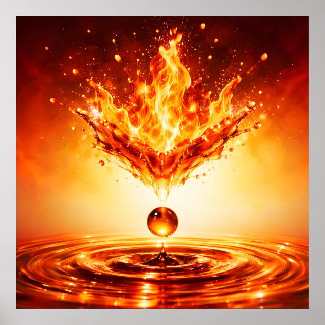 Inferno Liquid Flame Splash Poster (Front)