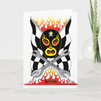 Inferno Luchador Mexican Wrestler Greeting Card