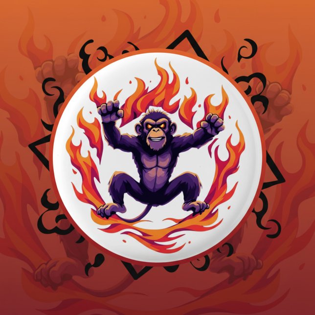 Inferno Monkey 1 Inch Round Button (Creator Uploaded)