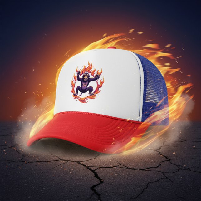 Inferno Monkey Trucker Hat (Creator Uploaded)