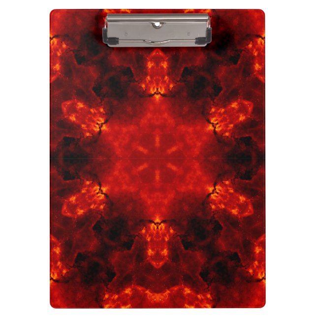 Inferno Nexus – Fiery Kaleidoscope Art Clipboard (Front)