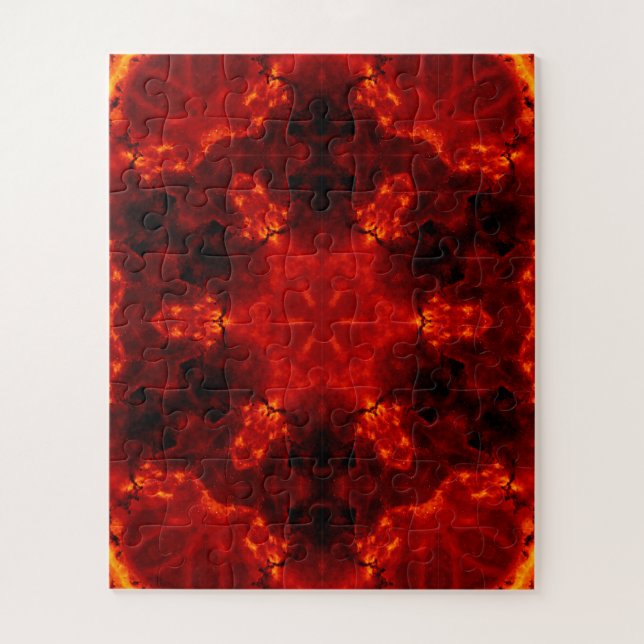 Inferno Nexus – Fiery Kaleidoscope Art Jigsaw Puzzle (Vertical)