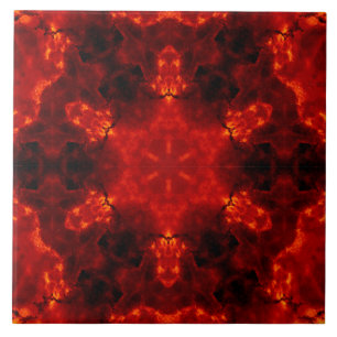 Inferno Nexus – Fiery Kaleidoscope Art Tile