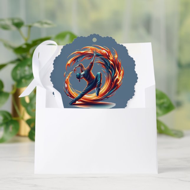 Inferno Spin - Ignite the spirit of Breakdance Ornament Card (Envelope)