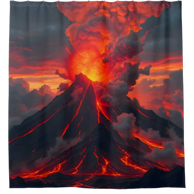 Inferno Summit – Volcanic Fantasy Landscape Shower (Front)