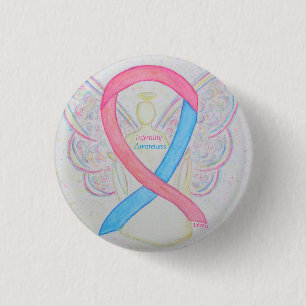 Infertility Awareness Angel Blue & Pink Ribbon Pin