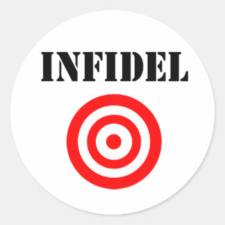 Infidel (with target) classic round sticker