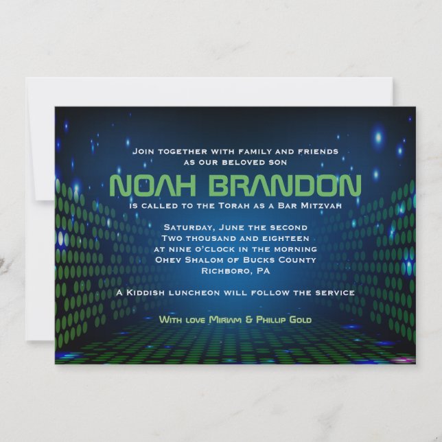 INFINI VIDEO JEU Bar Mitzvah Invitation (Devant)