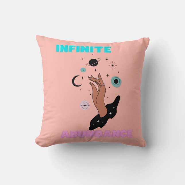 Infinite Abundance Zodiac Manifestation Astrology Throw Pillow (Front)
