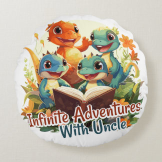 Infinite Adventures With Uncle Round Pillow