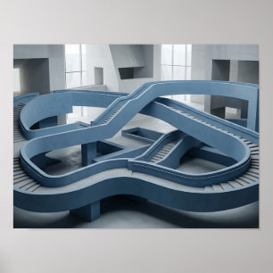 Infinite Architectural Pathway Geometric Wall Art