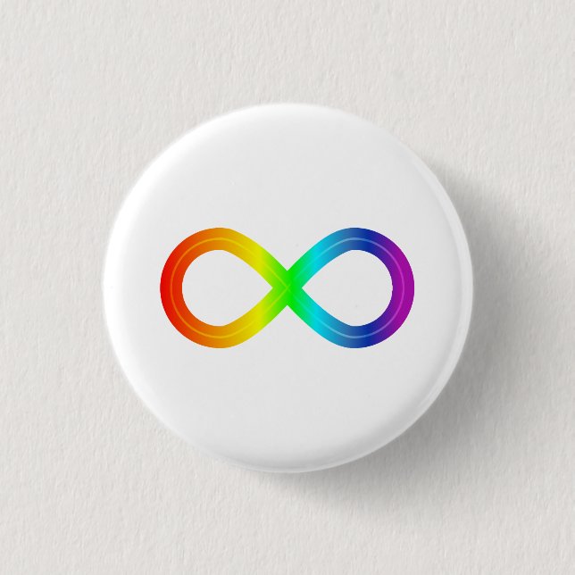 Infinite Autism Rainbow 1 Inch Round Button (Front)