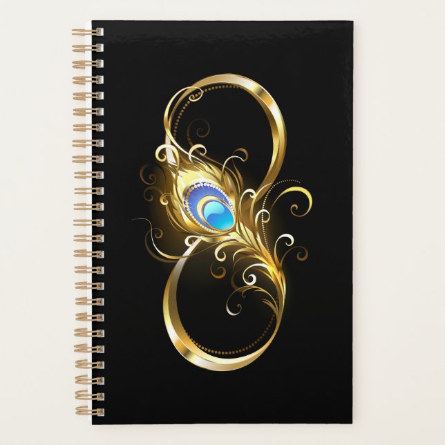 Infinité avec plume de paon doré (Devant)