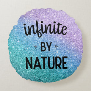 Infinite by nature diamond rainbow Meditation Round Pillow