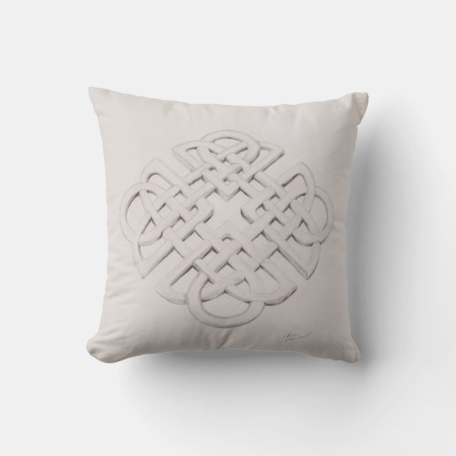 Infinite Celtic Knot Drawing Throw Pillow (Front)