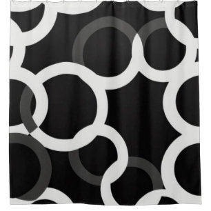 Infinite Circles Black/White Shower Curtain