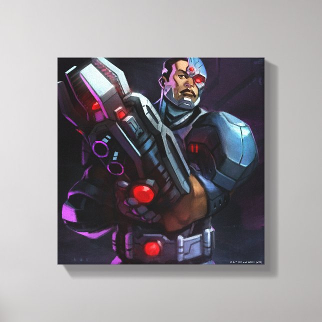 Infinite Crisis Cyborg Illustration Canvas Print (Front)