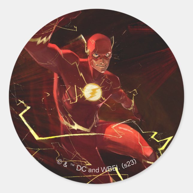 Infinite Crisis Flash Illustration Classic Round Sticker (Front)