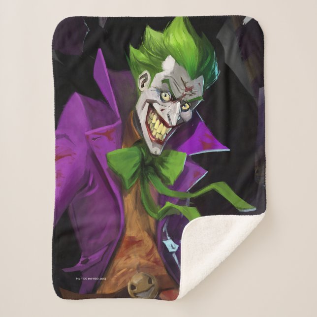Infinite Crisis Joker Illustration Sherpa Blanket (Front)