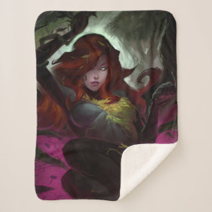 Infinite Crisis Poison Ivy Illustration Sherpa Blanket
