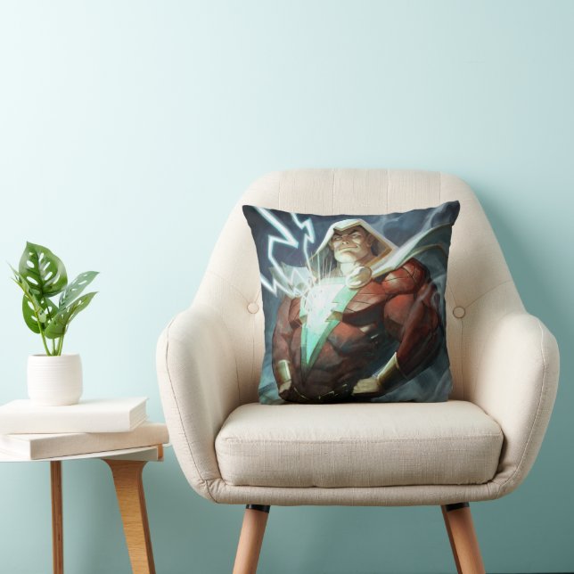 Infinite Crisis Shazam Illustration Throw Pillow (Chair)