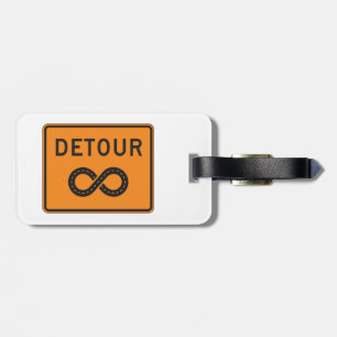 Infinite Detours Sign Cycling Luggage Tag