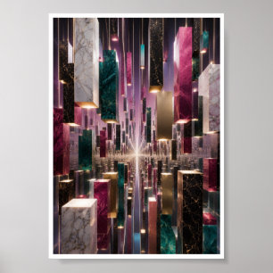 Infinite Floating Monolith Corridor Wall Art 
