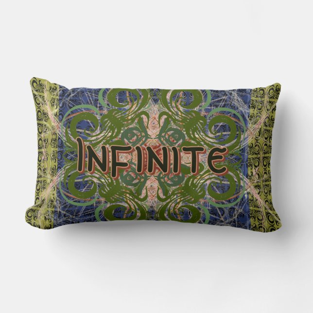 Infinite - Green Abstract by Alexandra Cook Lumbar Pillow (Front)