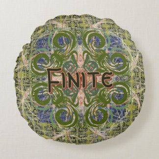 Infinite - Green Abstract by Alexandra Cook Round Pillow