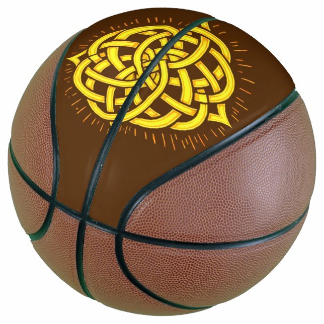 Infinite Harmony: Sacred Mandala Celtic Symbol Art Basketball (Angled)