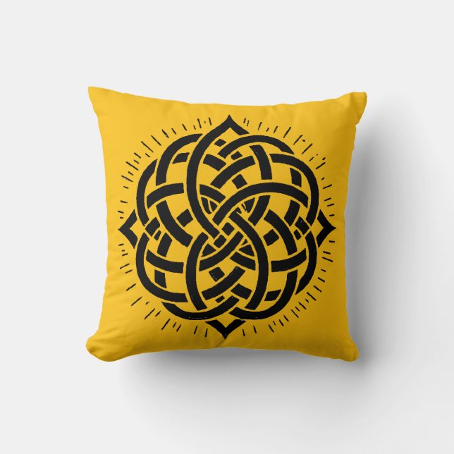 Infinite Harmony: Sacred Mandala Celtic Symbol Art Throw Pillow (Front)