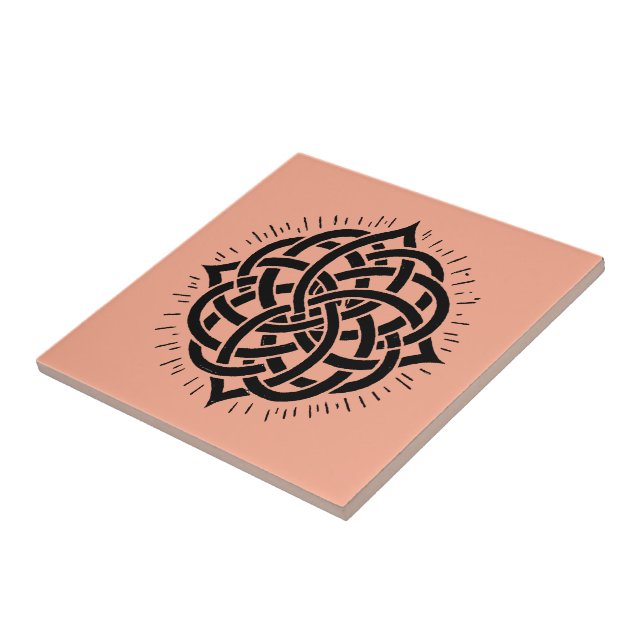 Infinite Harmony: Sacred Mandala Celtic Symbol Art Tile (Side)