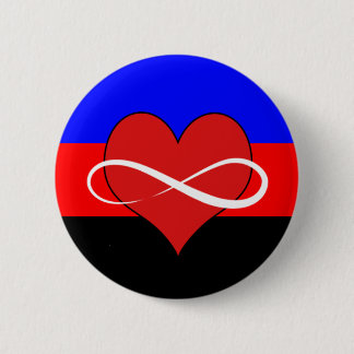 Infinite Heart with Flag 2 Inch Round Button