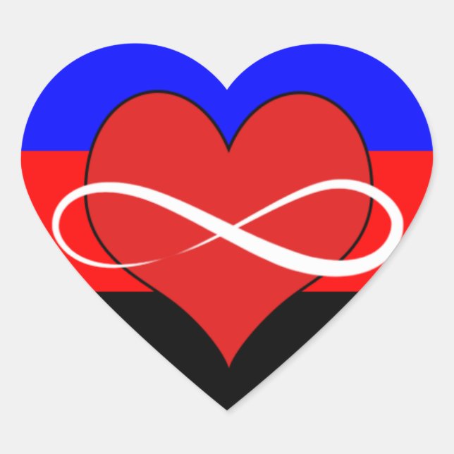Infinite Heart with Flag Sticker (Front)