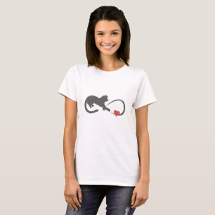 Infinite hearth cat silhouette - Choose back color T-Shirt