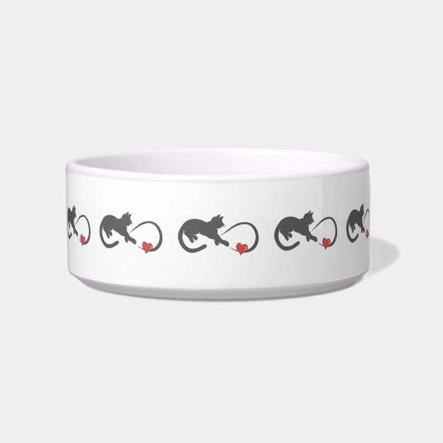 Infinite hearth cat silhouette - Choose back colou Bowl (Front)