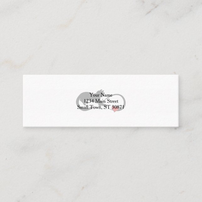 Infinite hearth cat silhouette - Choose back colou Mini Business Card (Front)