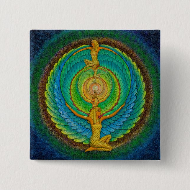 Infinite Isis 2 Inch Square Button (Front)