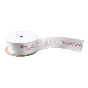 Infinite Love Christmas Tree Custom Text Satin Ribbon