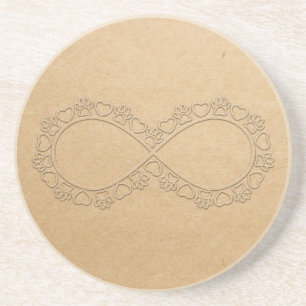 Infinite Love Dog Paw Print Coaster