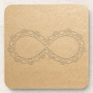 Infinite Love Dog Paw Print Coaster
